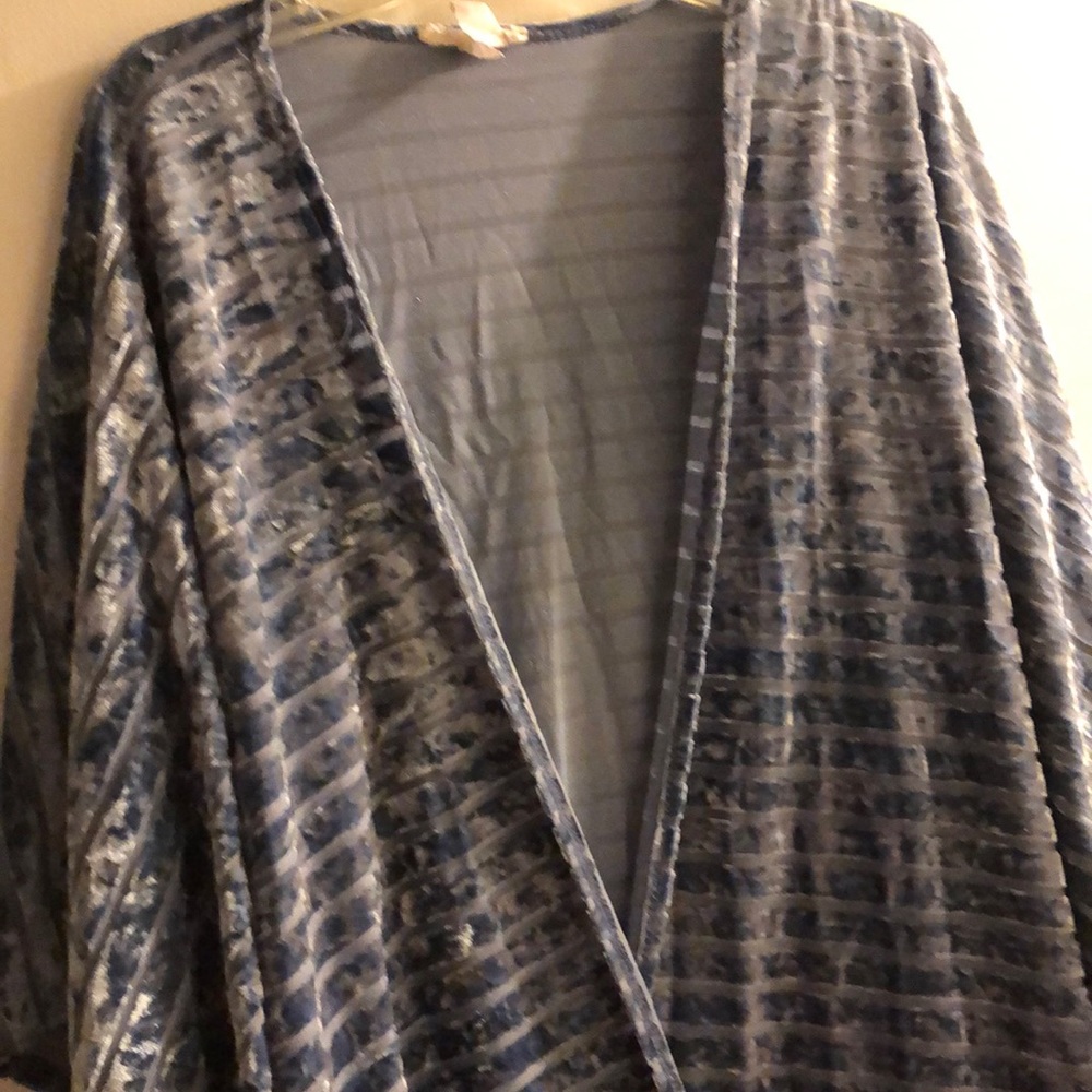 Olivia Rae crushed blue velvet kimono 😍